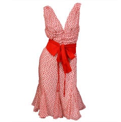 TOM FORD POLKA DOT DRESS WITH BOW DETAIL
