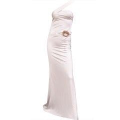 F/W 2004 TOM FORD for GUCCI WHITE DRESS WITH CRYSTAL DRAGON