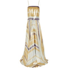 $8, 340 New LANVIN Striped silk-blend lame gown