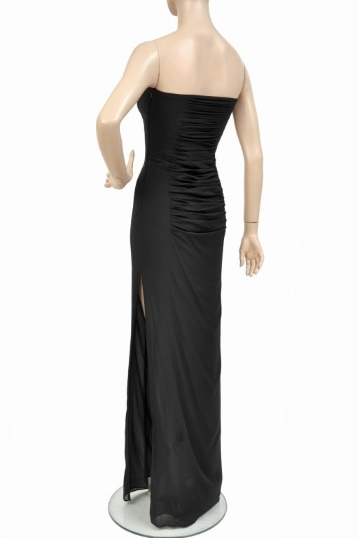 Tom Ford for YSL Black Silk Strapless Gown, S / S 2001 1