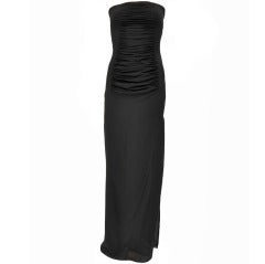 S/S 2001 TOM FORD for YSL BLACK SILK STRAPLESS GOWN 6