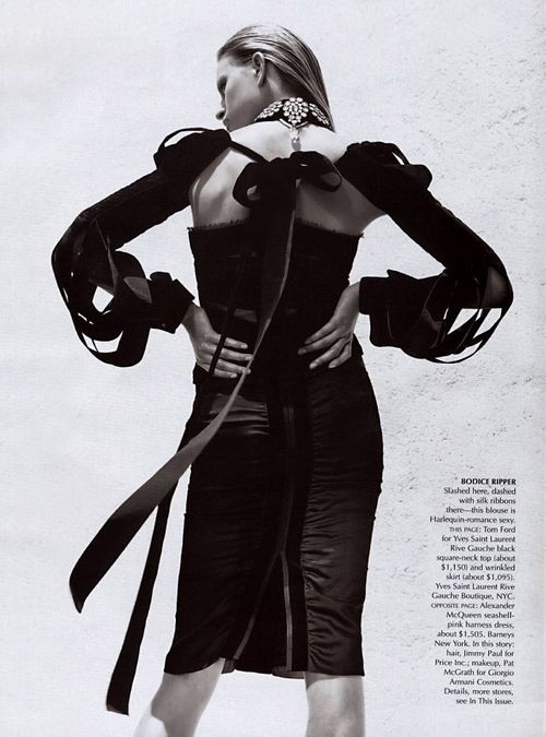 Tom Ford for Yves Saint Laurent Black Velvet Ribbon Corset, F/W 2002  6