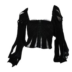 Tom Ford for Yves Saint Laurent Black Velvet Ribbon Corset, F/W 2002