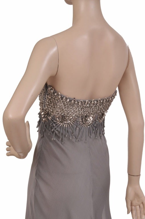 Women's $13, 105 New Versace Strapless Embellished Silk Chiffon Gown