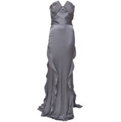 $10, 560 New Versace Strapless Long Silk Dress