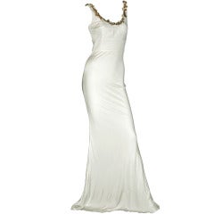 Versace embellished white crepe dress 7