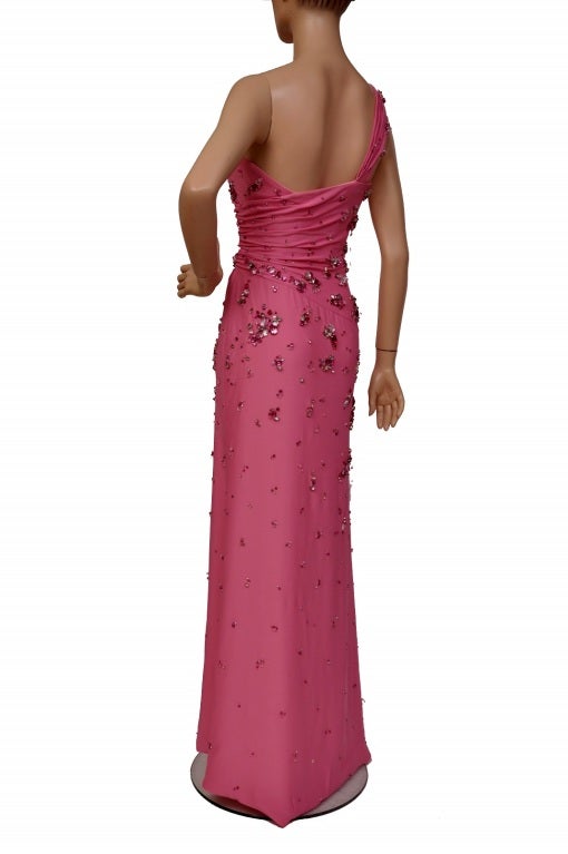 pink versace gown