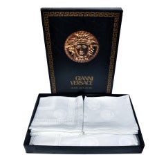 Circa 1999 RARE Gianni Versace Table Cloth And 12 pc. Napkin Set