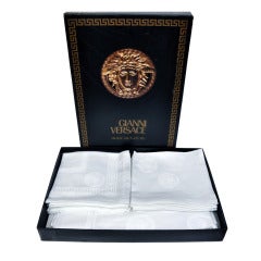 Circa 1999 RARE Nappes et serviettes de table Gianni Versace (12 pièces)