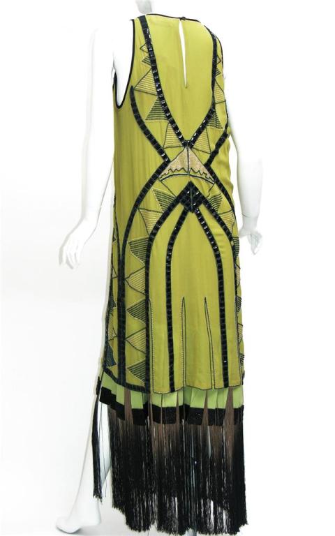 New ETRO DECO-INSPIRED HAND-EMBELLISHED SILK FRINGE DRESS 1