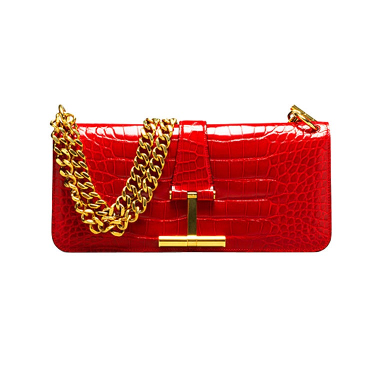 Tom Ford Red Crocodile Handbag