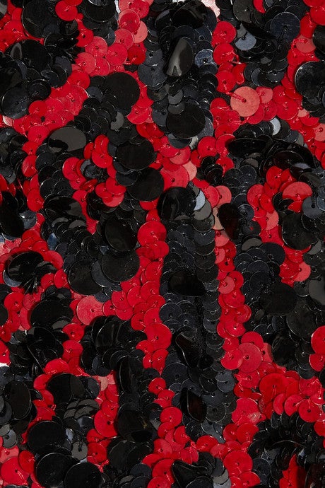 Black NEW DOLCE & GABBANA RED SEQUINED SILK LEOPARD PRINT DRESS Size 40