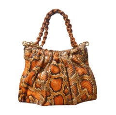 Tom Ford PYTHON RUCHED SHOULDER BAG WITH CHAIN