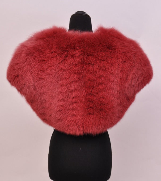 Red YSL red fox fur bolero jacket
