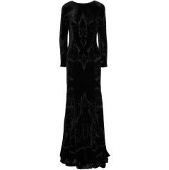 New ETRO Black Devoré Velvet Gown