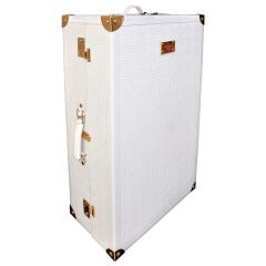 New GIANNI VERSACE EMBROIDERED WHITE LEATHER SUITCASE