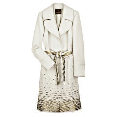 New ROBERTO CAVALLI OFF WHITE WOOL TRENCH COAT 8
