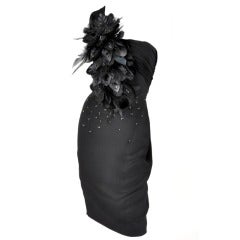 New DSQUARED2 FEATHER AND CRYSTAL EMBELLISHED DRESS