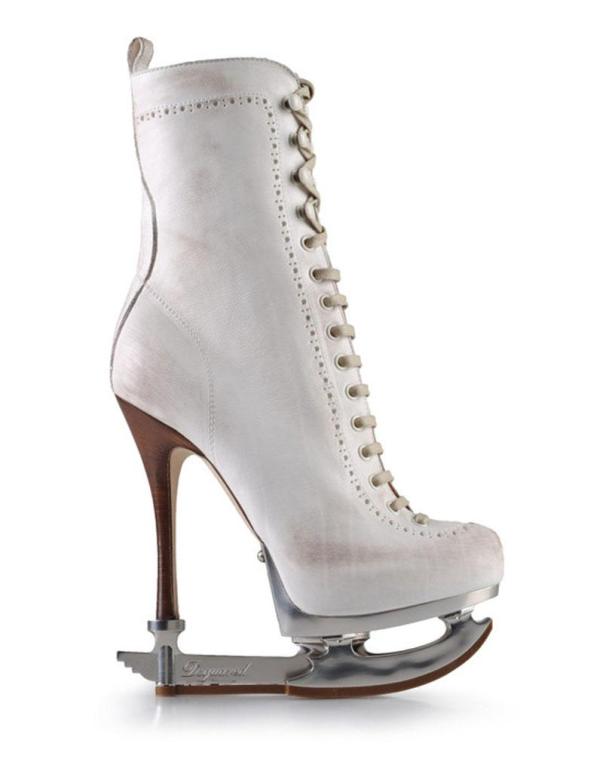 Beige New DSQUARED2  ICE SKATE WHITE ANKLE LEATHER BOOTS size 39