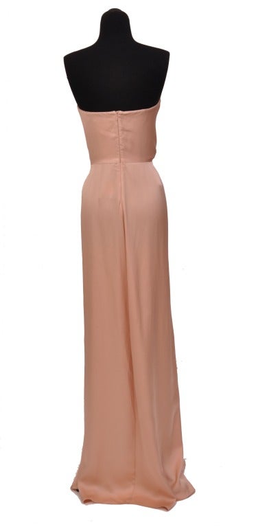 New Saint Laurent Edition Soir Strapless Nude Silk Dress Gown FR 38 - 6 In New Condition In Montgomery, TX