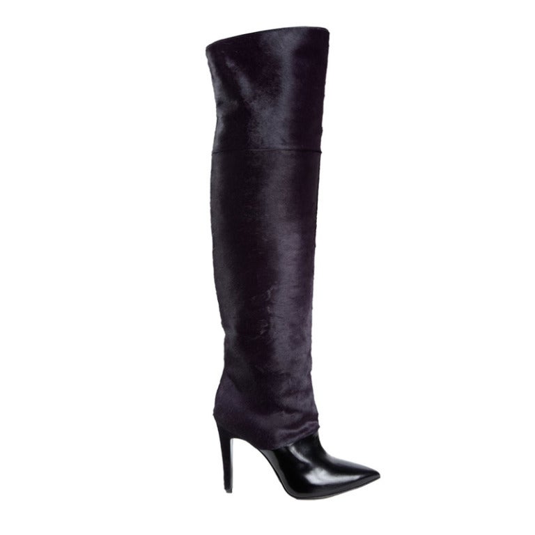 New PIERRE HARDY PONY-HAIR OVER THE KNEE BOOTS