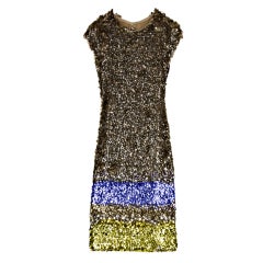 New OSCAR DE LA RENTA SEQUIN SPRAYED DRESS 2