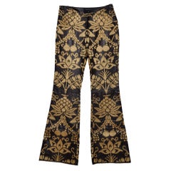 S/S 2000 RARE GUCCI by TOM FORD EMBROIDERED LEATHER PANTS