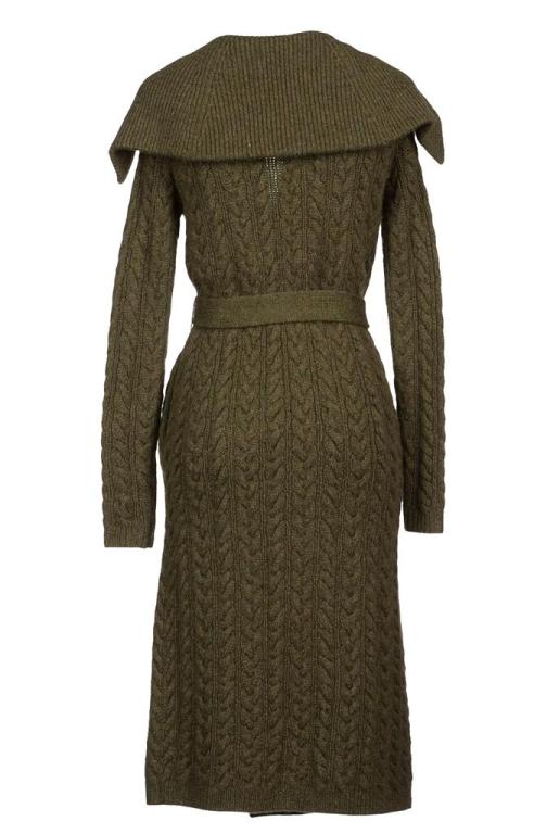 NEW LUXURIOUS RALPH LAUREN CABLE-KNIT CASHMERE LONG CARDIGAN COAT

BLACK LABEL COLLECTION

SIZE S

COLOR – GREEN

100% CASHMERE

HEAVY-WEIGHT HAND KNIT

BELTED WAISTLINE, NO BUTTONS

MEASUREMENTS FLAT: LENGTH - 41 INCHES (104 CM),