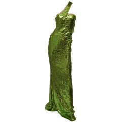 F/W 2004  TOM FORD for GUCCI GREEN SEQUINNED GOWN