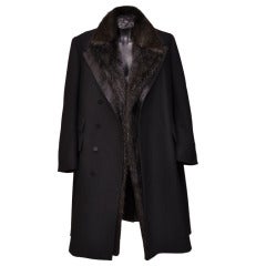 Used Tom Ford for Gucci men's black tuxedo beaver fur coat