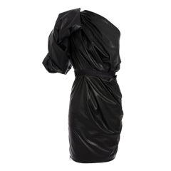 New LANVIN BLACK LEATHER DRESS