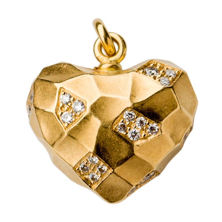 Diamond "HONEY COMB" Heart by Boregaard For Sale