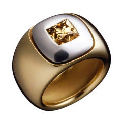 Cognac Diamond ''PILLOW'' Ring by Boregaard