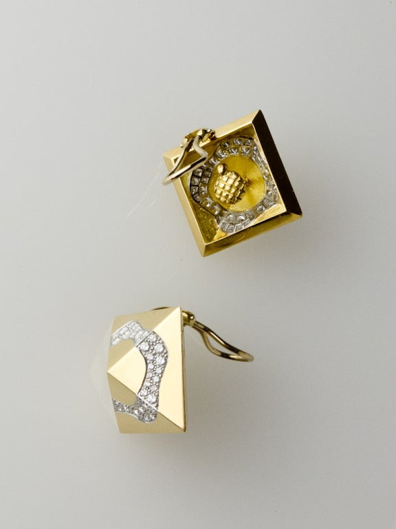 PEDRO BOREGAARD "Diamond Pyramid" Ear Clips