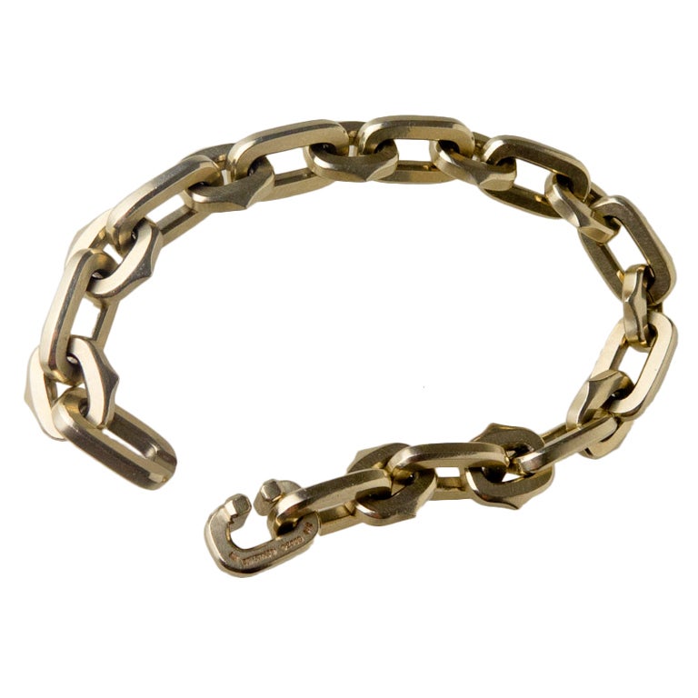 PEDRO BOREGAARD "Biker Chain" White Gold Bracelet  For Sale