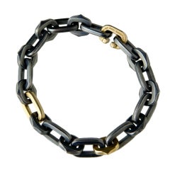 PEDRO BOREGAARD "Biker Chain" Gold and Silver Bracelet 