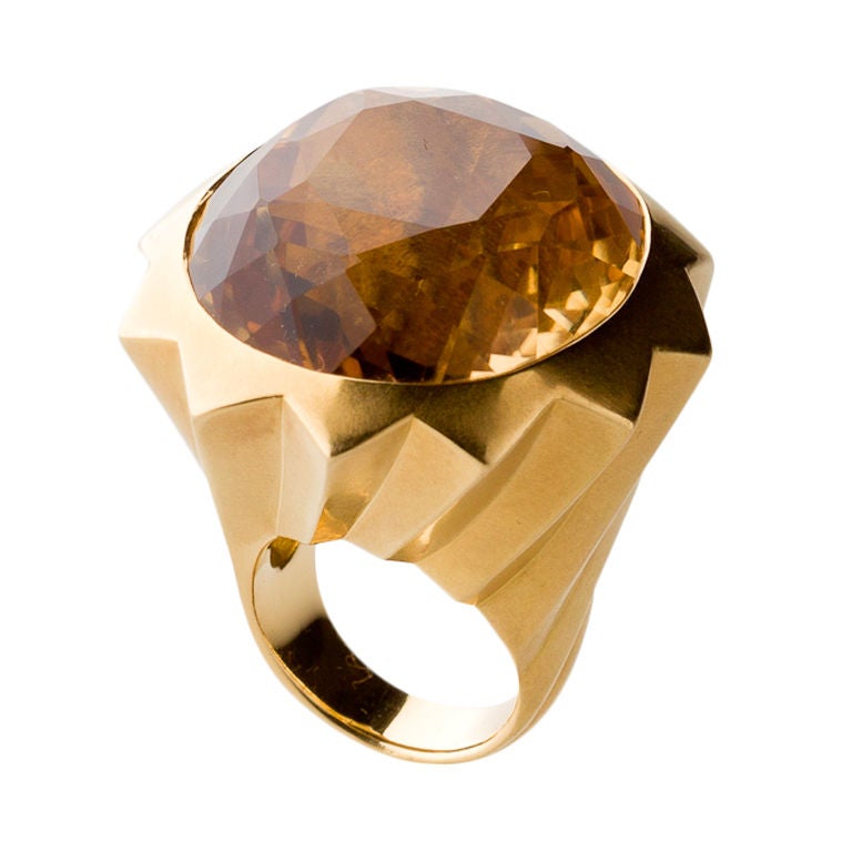 Giant "SUN FLOWER" Ring by Pedro Boregaard For Sale