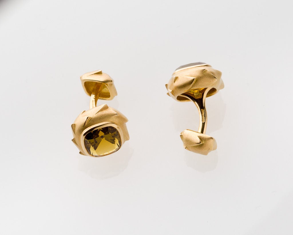 Tourmaline "CACTUS" Cufflinks by Boregaard