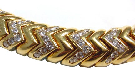 BULGARI Spiga Diamond Gold Necklace - Stock #8484