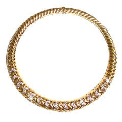 BULGARI Spiga Diamond Gold Necklace - Stock #8484