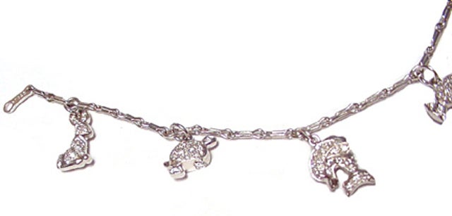 Diamond 7 Charm Platinum Bracelet