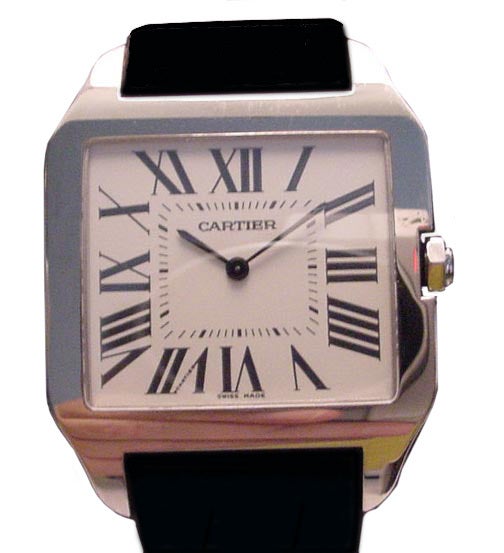 CARTIER White Gold Santos Dumont Wristwatch