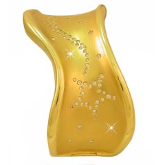 Diamond Gold Wave Cuff Bracelet