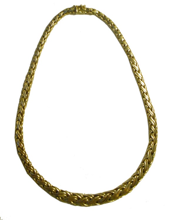 TIFFANY  Braided Necklace Yellow Gold
