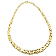 TIFFANY  Braided Necklace Yellow Gold