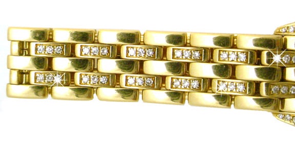 CARTIER Lady's Yellow Gold and Diamonds Panthere Wristwatch 1
