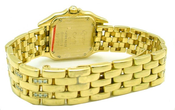 CARTIER Lady's Yellow Gold and Diamonds Panthere Wristwatch 2
