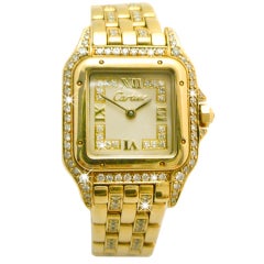CARTIER Lady's Yellow Gold and Diamonds Panthere Wristwatch