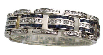 Sapphire Diamond White Gold Bracelet