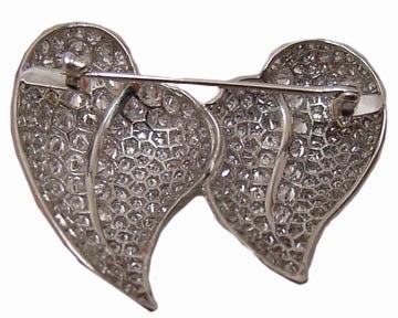Pair of Hearts Diamond Pin